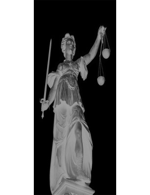 Glasschiebetür PIPE-LINE Justitia Gelasert Auf Grauglas