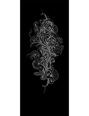 Glasschiebetür PIPE-LINE Florale Kunst Gelasert Auf Grauglas