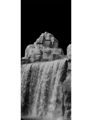 Glasschiebetür PIPE-LINE Wasserfall II Gelasert Auf Grauglas