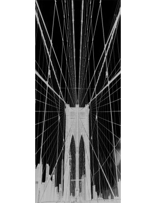 Glasschiebetür PIPE-LINE Brooklyn Gelasert Auf Grauglas