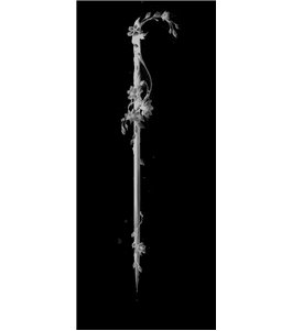 Glasschiebetür PIPE-LINE Floral Schwert Gelasert Auf Grauglas