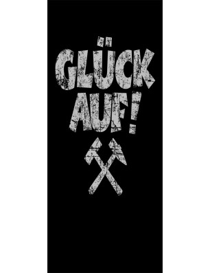 Glasschiebetür PIPE-LINE Glück Auf Gelasert Auf Grauglas