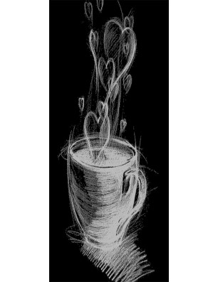Glasschiebetür PIPE-LINE Kaffee Gelasert Auf Grauglas