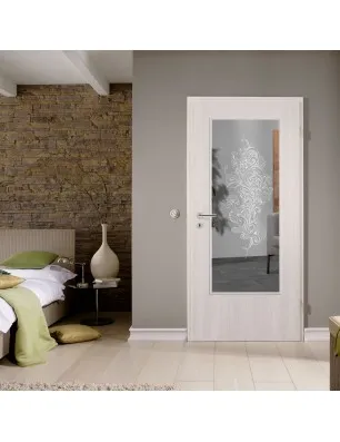 Lichtausschnitt Florale Kunst Gelasert Auf Klarglas