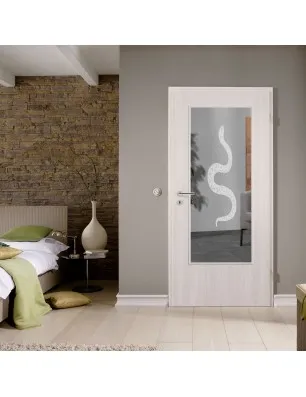 Lichtausschnitt Snake Gelasert Auf Klarglas