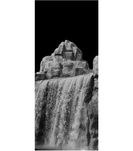 Lichtausschnitt Wasserfall II Gelasert Auf Klarglas