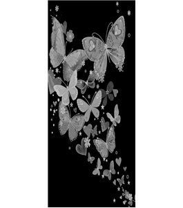 Lichtausschnitt Schmetterlinge II Gelasert Auf Klarglas