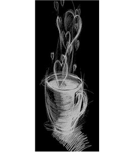Lichtausschnitt Kaffee Gelasert Auf Klarglas