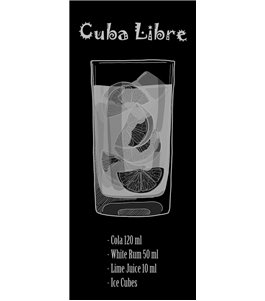 Lichtausschnitt Cuba Libre Gelasert Auf Klarglas
