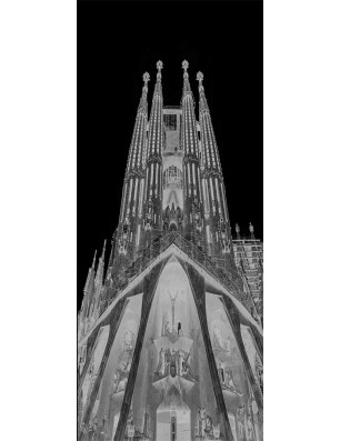 Lichtausschnitt Barcelona Gelasert Auf Grauglas