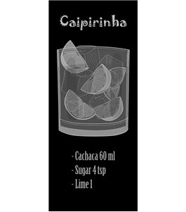 Lichtausschnitt Caipirinha Gelasert Auf Grauglas