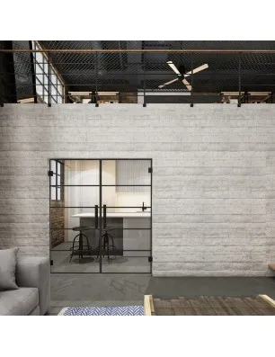 Pendeltür Loft Schwarzlack 01 Auf Klarglas-modernes Zuhause