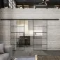 Glasschiebetür BLACK-LINE Loft Schwarzlack 01 Auf Klarglas