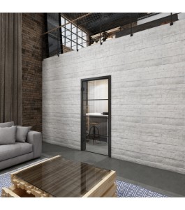 Ganzglastür Loft Schwarzlack 02 Auf Klarglas
