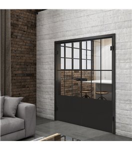 Ganzglastür Loft Schwarzlack 03 Auf Klarglas