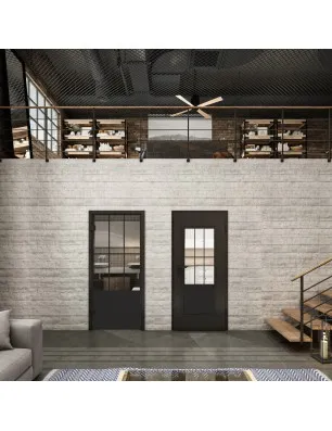 Ganzglastür Loft Schwarzlack 03 Auf Klarglas