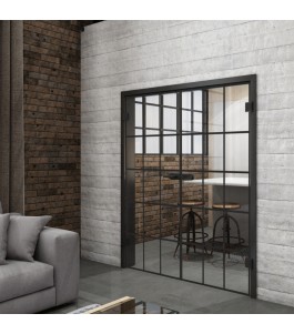 Ganzglastür Loft Schwarzlack 09 Auf Klarglas
