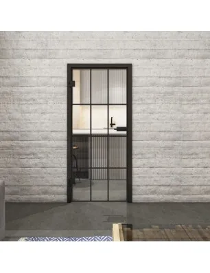 Ganzglastür Loft Schwarzlack 10 Auf Klarglas