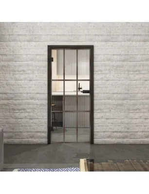 Ganzglastür Loft Rosteisen Genietet 11 Auf Klarglas