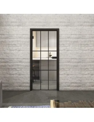 Ganzglastür Loft Schwarzlack 11 Auf Klarglas