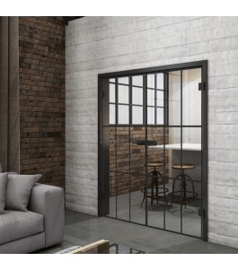 Ganzglastür Loft Schwarzlack 11 Auf Klarglas