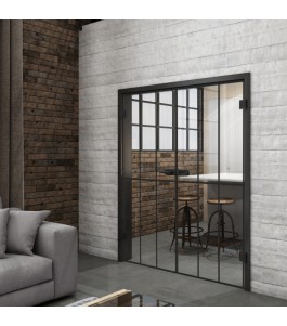 Ganzglastür Loft Schwarzlack 12 Auf Klarglas
