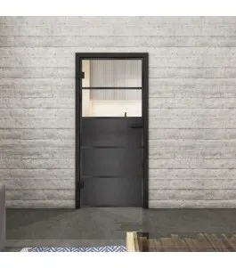 Ganzglastür Loft Schwarzeisen Genietet 13 Auf Klarglas