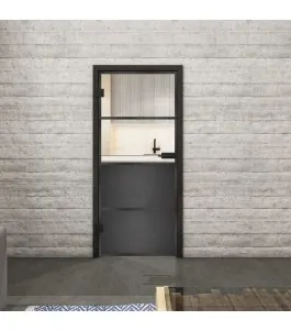 Ganzglastür Loft Schwarzeisen Genietet 14 Auf Klarglas