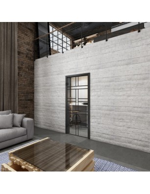 Ganzglastür Loft Schwarzlack 13 Auf Klarglas