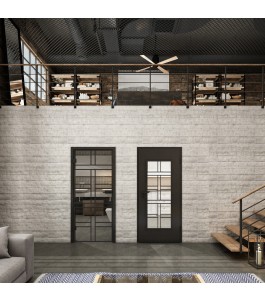 Ganzglastür Loft Schwarzlack 13 Auf Klarglas