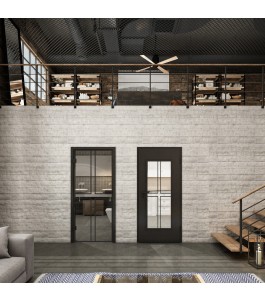 Ganzglastür Loft Schwarzlack 15 Auf Klarglas