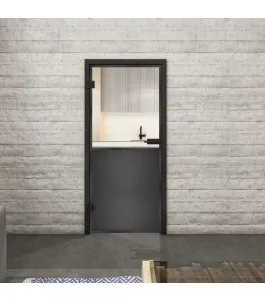 Ganzglastür Loft Schwarzeisen Genietet 16 Auf Klarglas