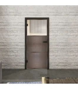 Ganzglastür Loft Rosteisen Genietet 15 Auf Klarglas