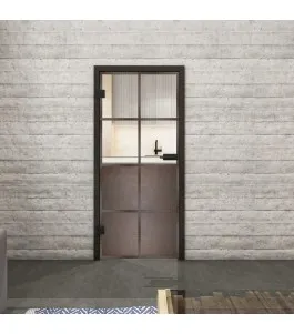 Ganzglastür Loft Rosteisen Genietet 18 Auf Klarglas