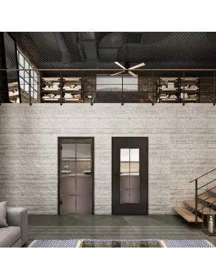 Ganzglastür Loft Rosteisen Genietet 18 Auf Klarglas