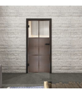 Ganzglastür Loft Rosteisen Genietet 19 Auf Klarglas