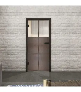 Ganzglastür Loft Rosteisen Genietet 19 Auf Klarglas