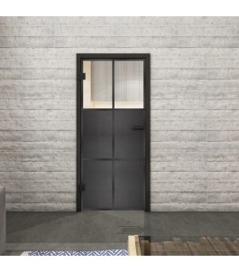 Ganzglastür Loft Schwarzeisen Genietet 19 Auf Klarglas