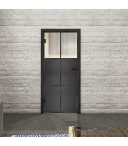 Ganzglastür Loft Schwarzeisen Genietet 19 Auf Klarglas