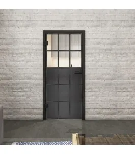 Ganzglastür Loft Schwarzeisen Genietet 21 Auf Klarglas