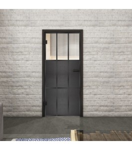 Ganzglastür Loft Schwarzeisen Genietet 23 Auf Klarglas