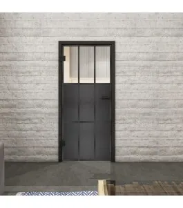 Ganzglastür Loft Schwarzeisen Genietet 23 Auf Klarglas