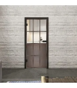 Ganzglastür Loft Rosteisen Genietet 22 Auf Klarglas