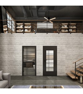 Ganzglastür Loft Schwarzlack 19 Auf Klarglas