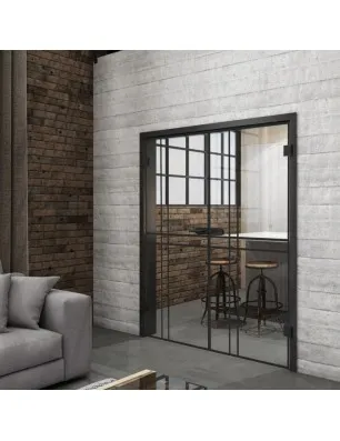 Ganzglastür Loft Schwarzlack 21 Auf Klarglas