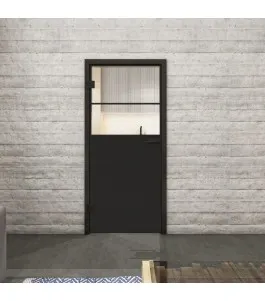 Ganzglastür Loft Schwarzlack 22 Auf Klarglas