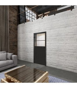 Ganzglastür Loft Schwarzlack 22 Auf Klarglas
