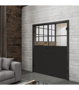 Ganzglastür Loft Schwarzlack 22 Auf Klarglas