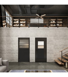 Ganzglastür Loft Schwarzlack 22 Auf Klarglas