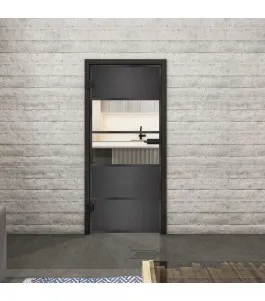 Ganzglastür Loft Schwarzeisen Genietet 25 Auf Klarglas